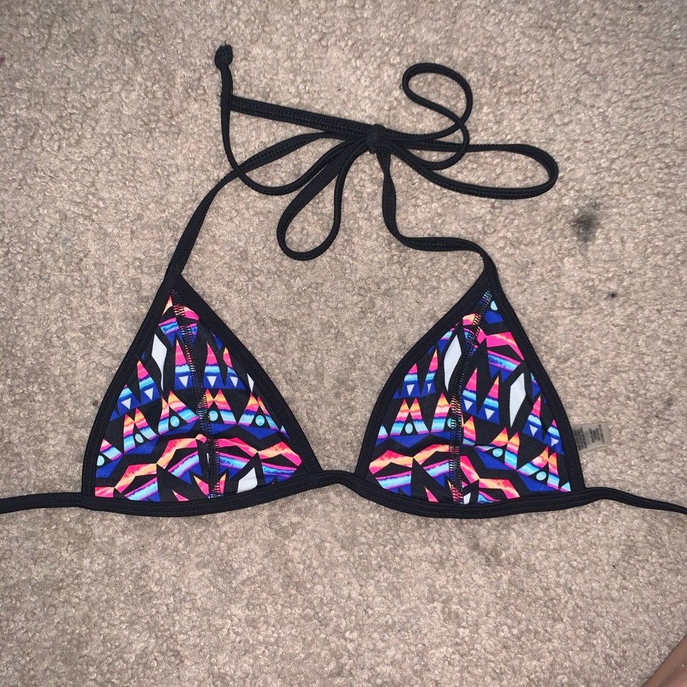 PINK tribal print triangle bikini top